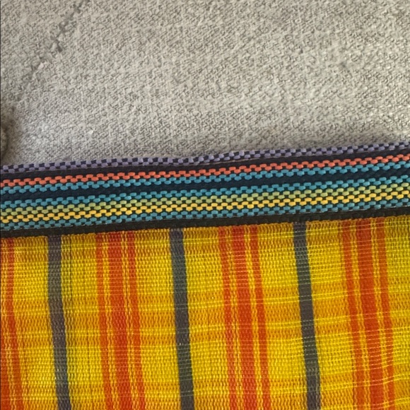 NWT, Consuela vintage mesh  large zip pouch yellow plaid. - Picture 5 of 6